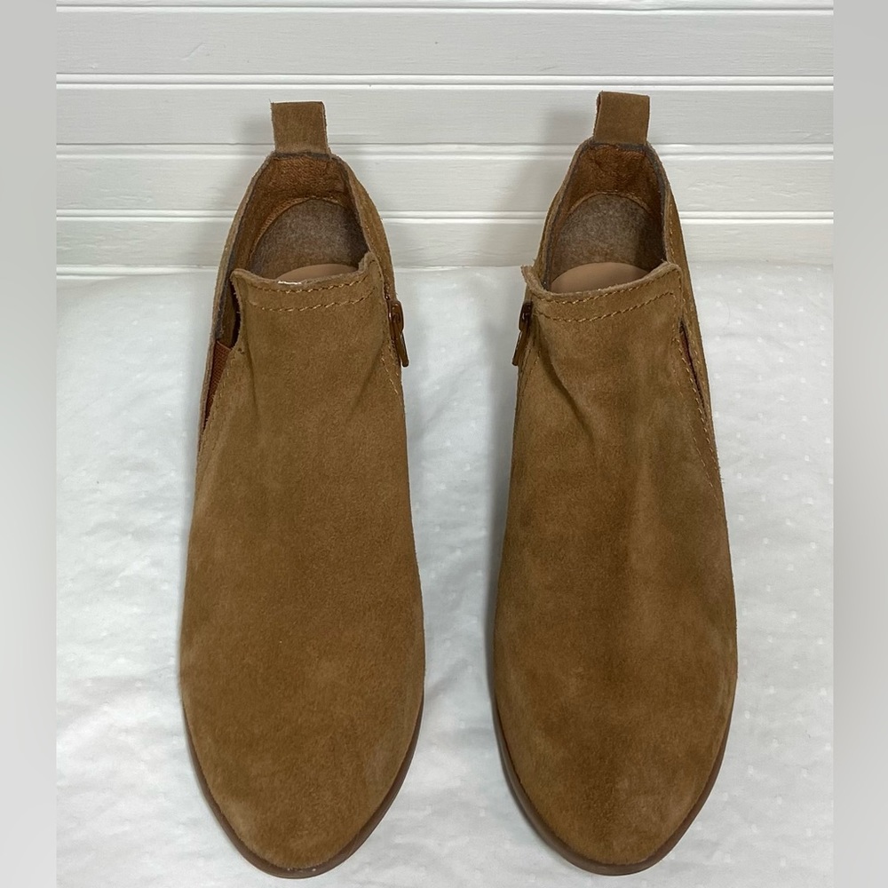 Cognac suede booties   size 8.5